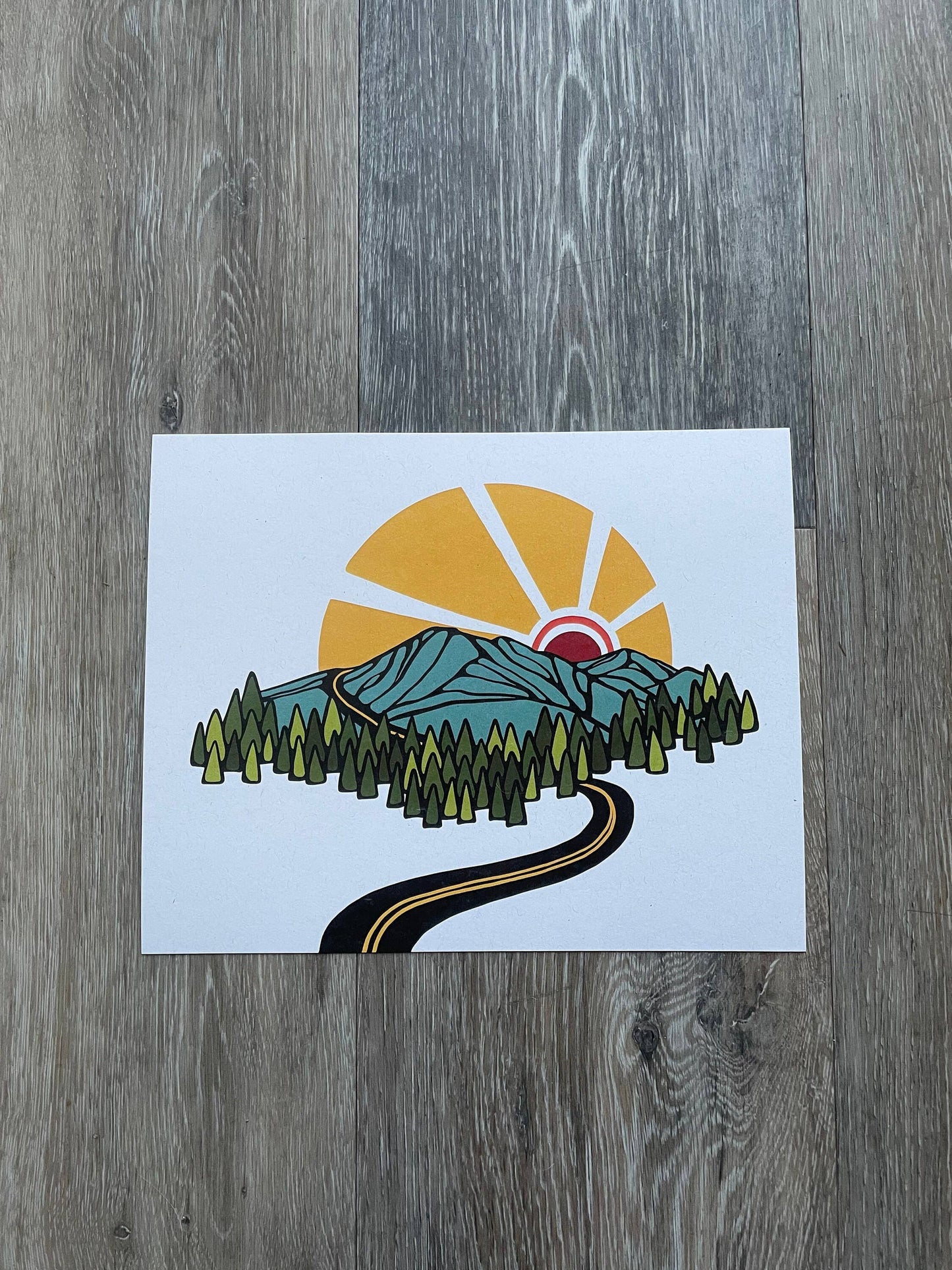 Minimalist Mountain Roadtrip Alpine Art