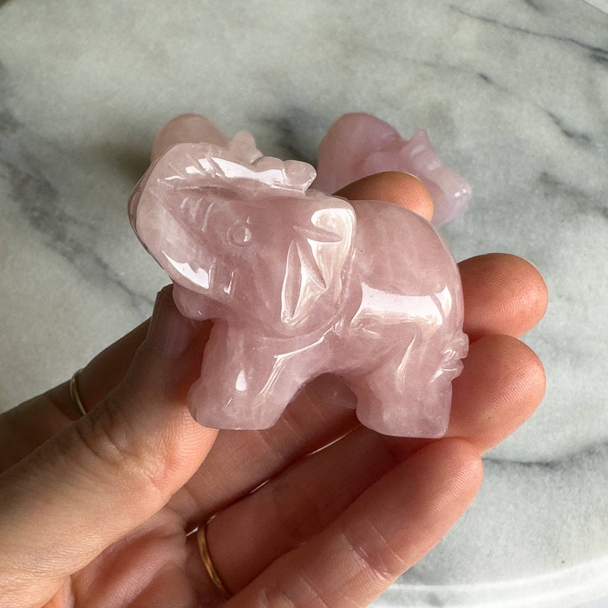 Hand-Carved Gemstone Animal | Elephant