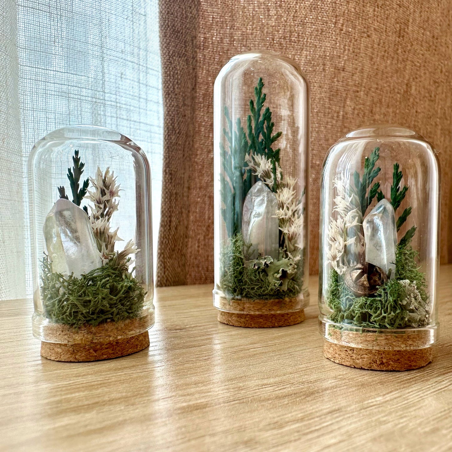Moonlight Mini Crystal Fairy Terrarium Floral Glass Cloche