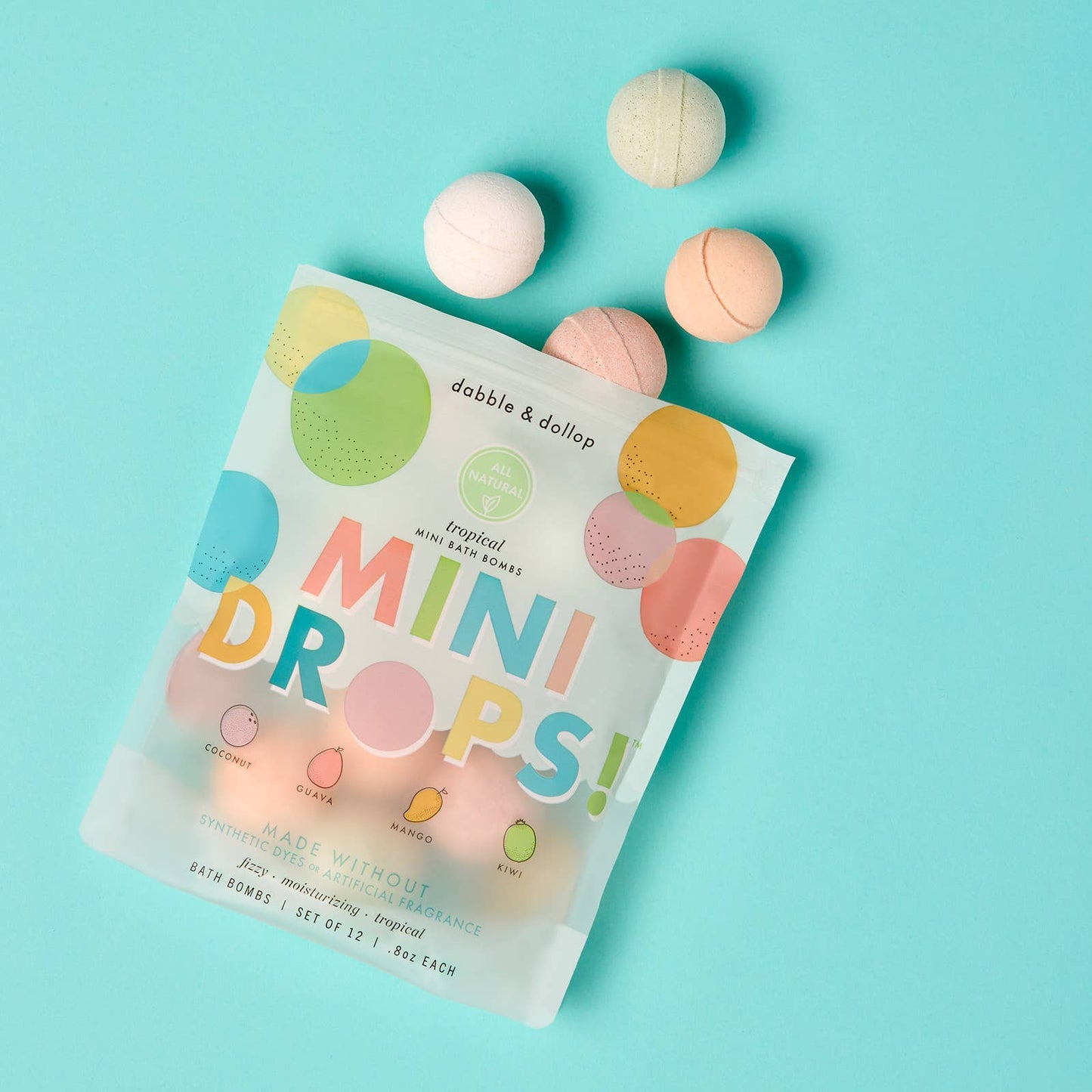 Mini Drops Bath Bombs - All-Natural Tropical Scents