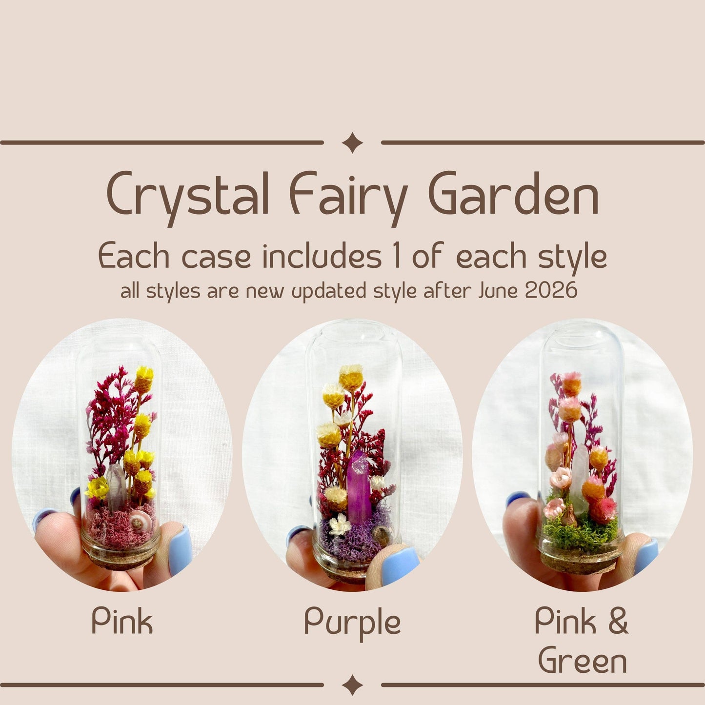 Crystal Fairy Garden Mix Mini Glass Cloche Terrariums