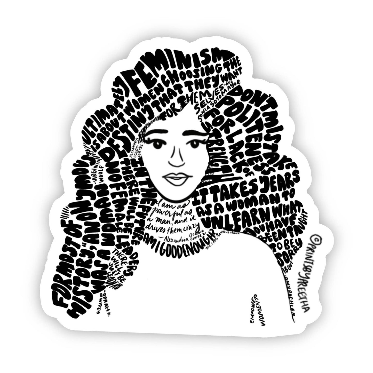 Women Empowerment Calligraphy Sticker 3