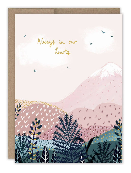 Always In Our Hearts Landscape Sympathy Card