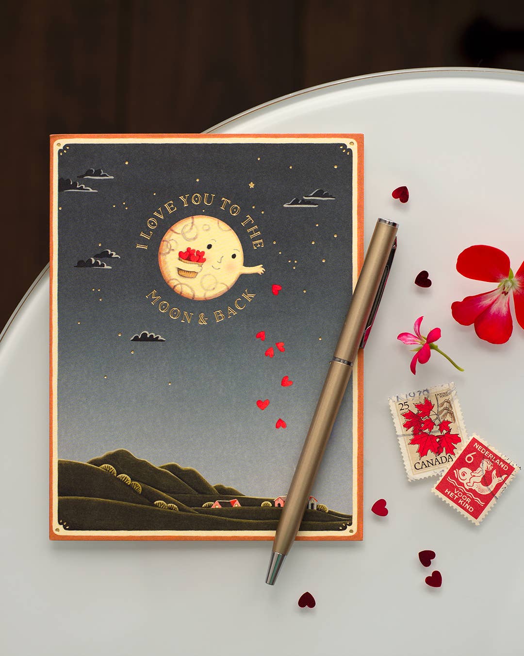 Moon and Back Love Greeting Card