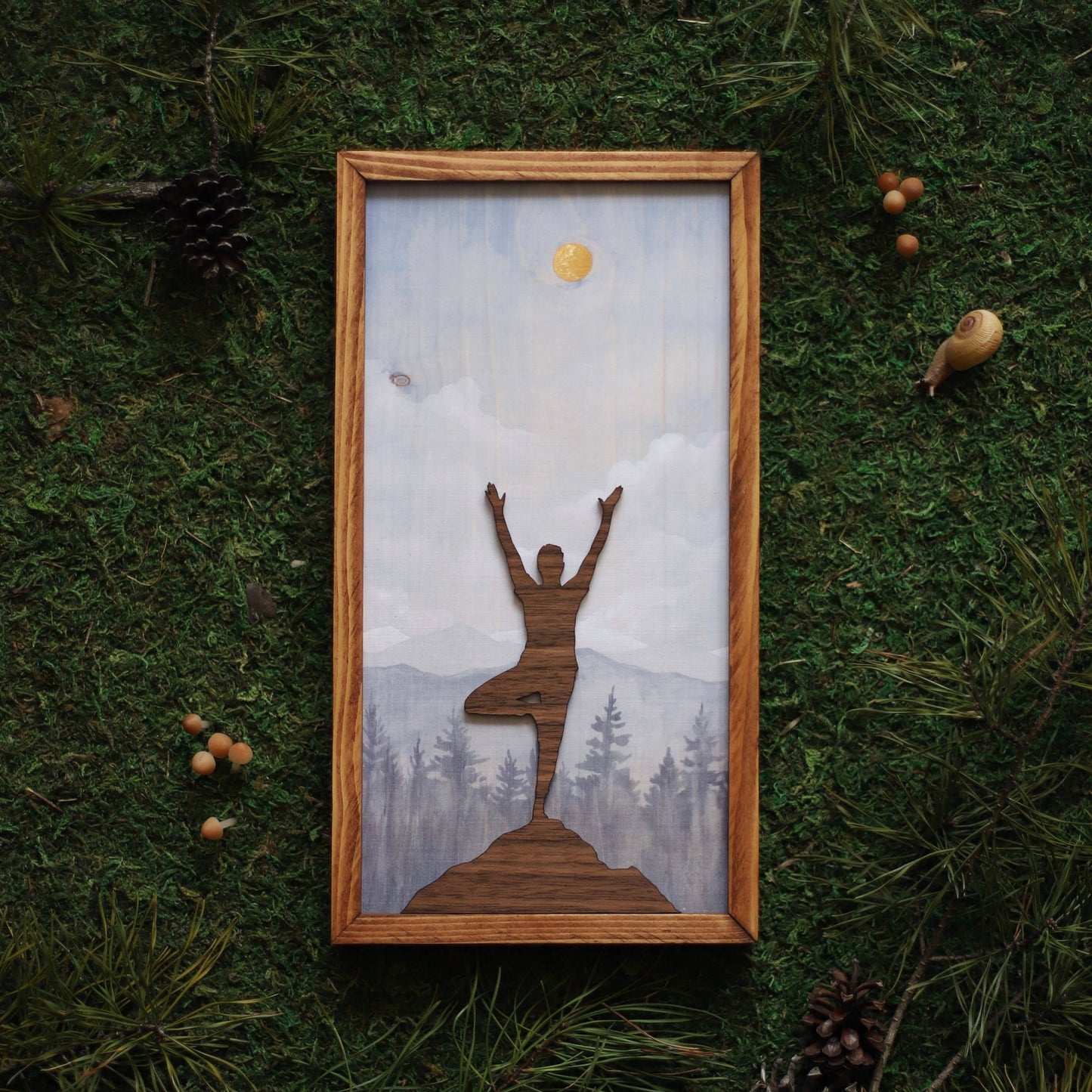 "Tree Pose" Mixed Media Yoga-Themed Wall Art