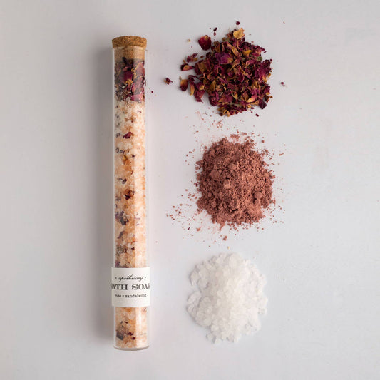Rose Sandalwood Bath Soak Tube | salts summer garden gift