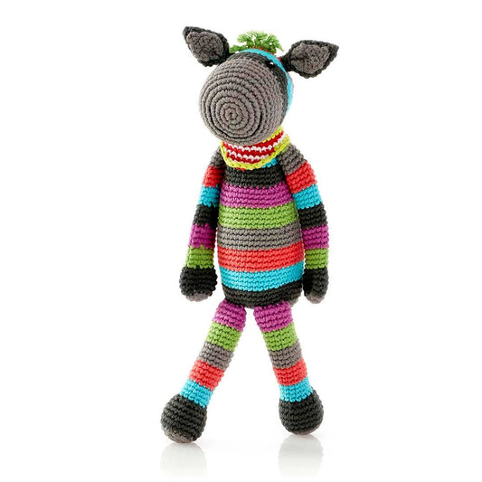 Cuddly Striped Donkey Plush – Plush Toy for Kids
