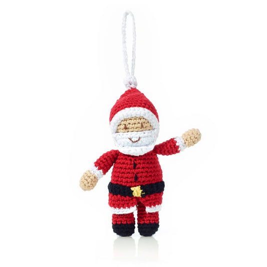 Santa Ornament – Handmade Organic Cotton Holiday Décor