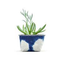 Shibori Indigo Planter—4"