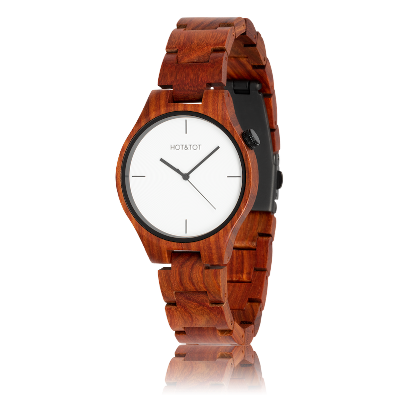 SFINX | Wood watch | Sustainable | Red | White | Black