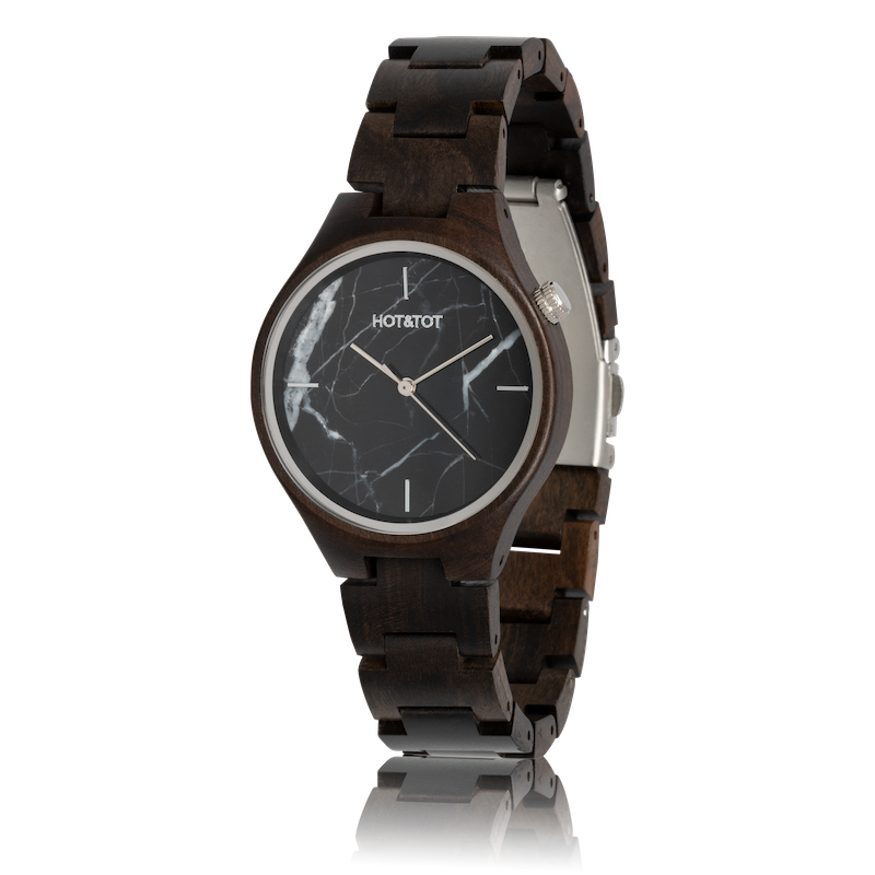FORESTA | Wood watch | Black Marble | Sustainable | Silver