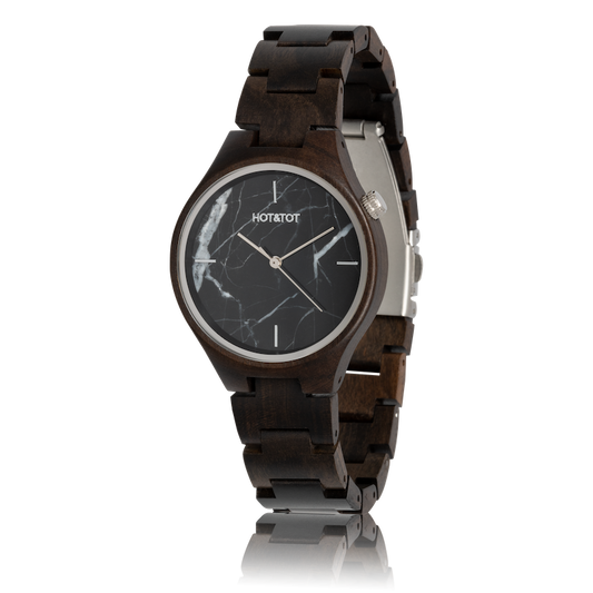 FORESTA | Wood watch | Black Marble | Sustainable | Silver