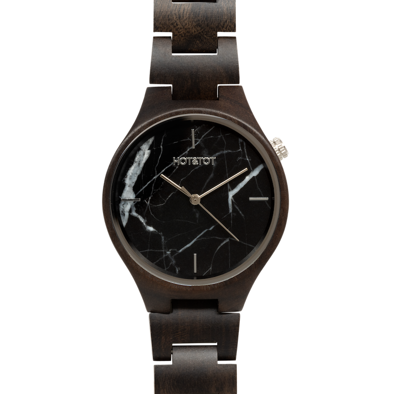 FORESTA | Wood watch | Black Marble | Sustainable | Silver