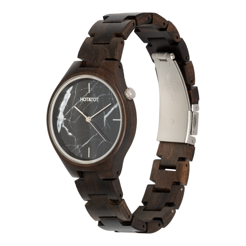FORESTA | Wood watch | Black Marble | Sustainable | Silver