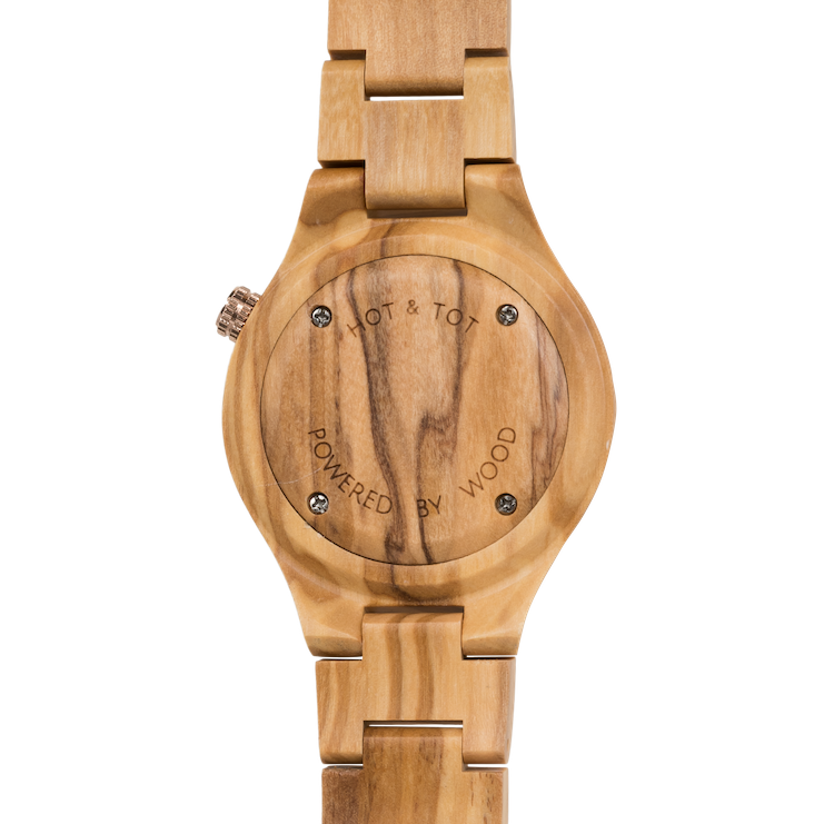 TAYGA | Wood watch | White Marble | Sustainable | Rose gold
