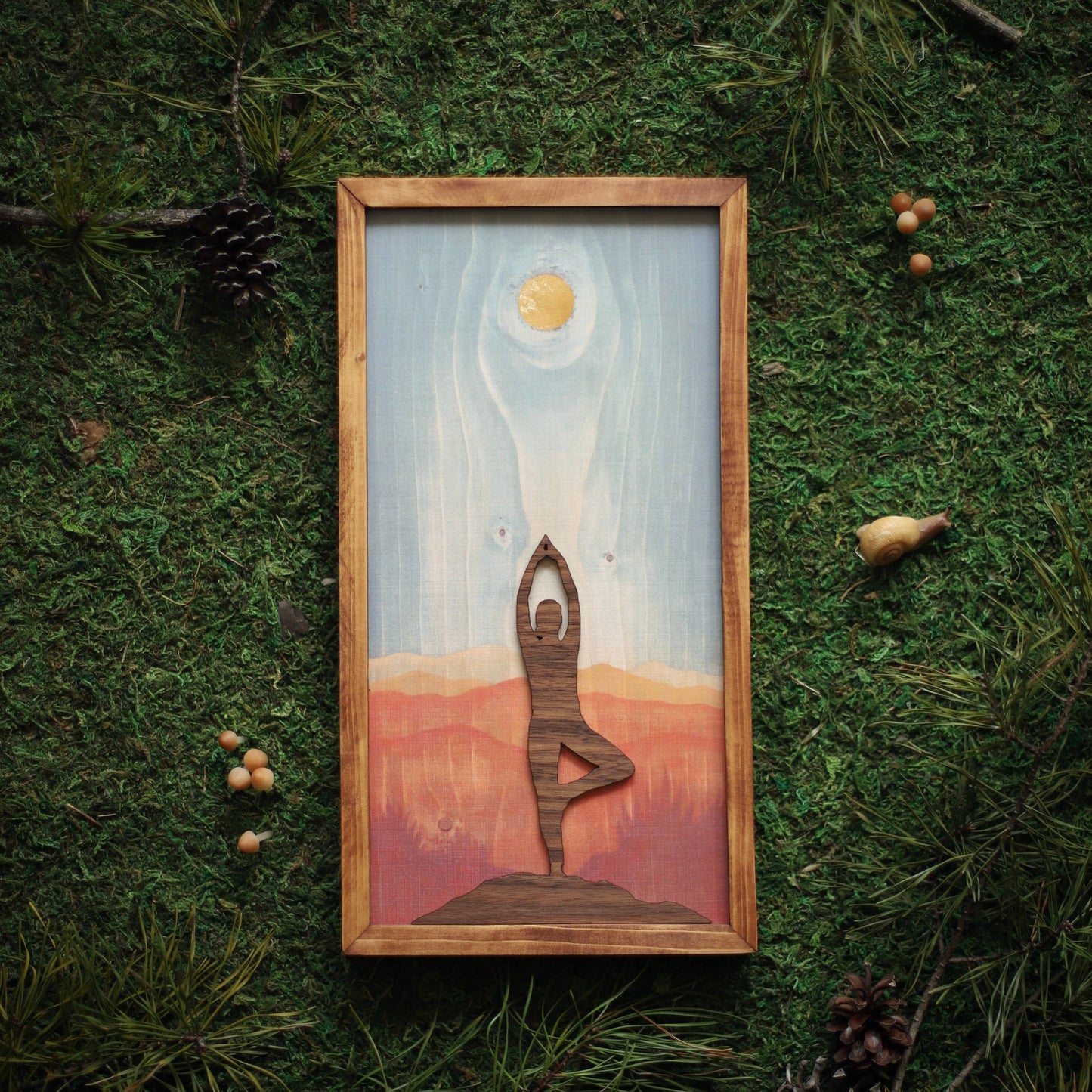 "Tree Pose" Mixed Media Yoga-Themed Wall Art