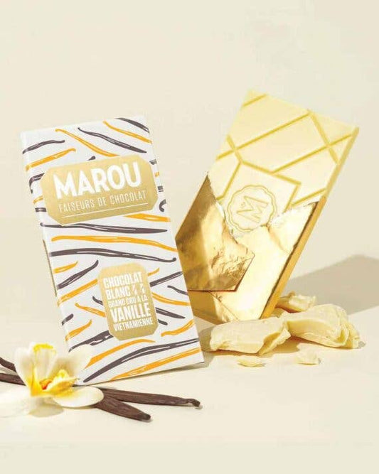 Marou White Chocolate with Vietnamese Vanilla 44%, 80g