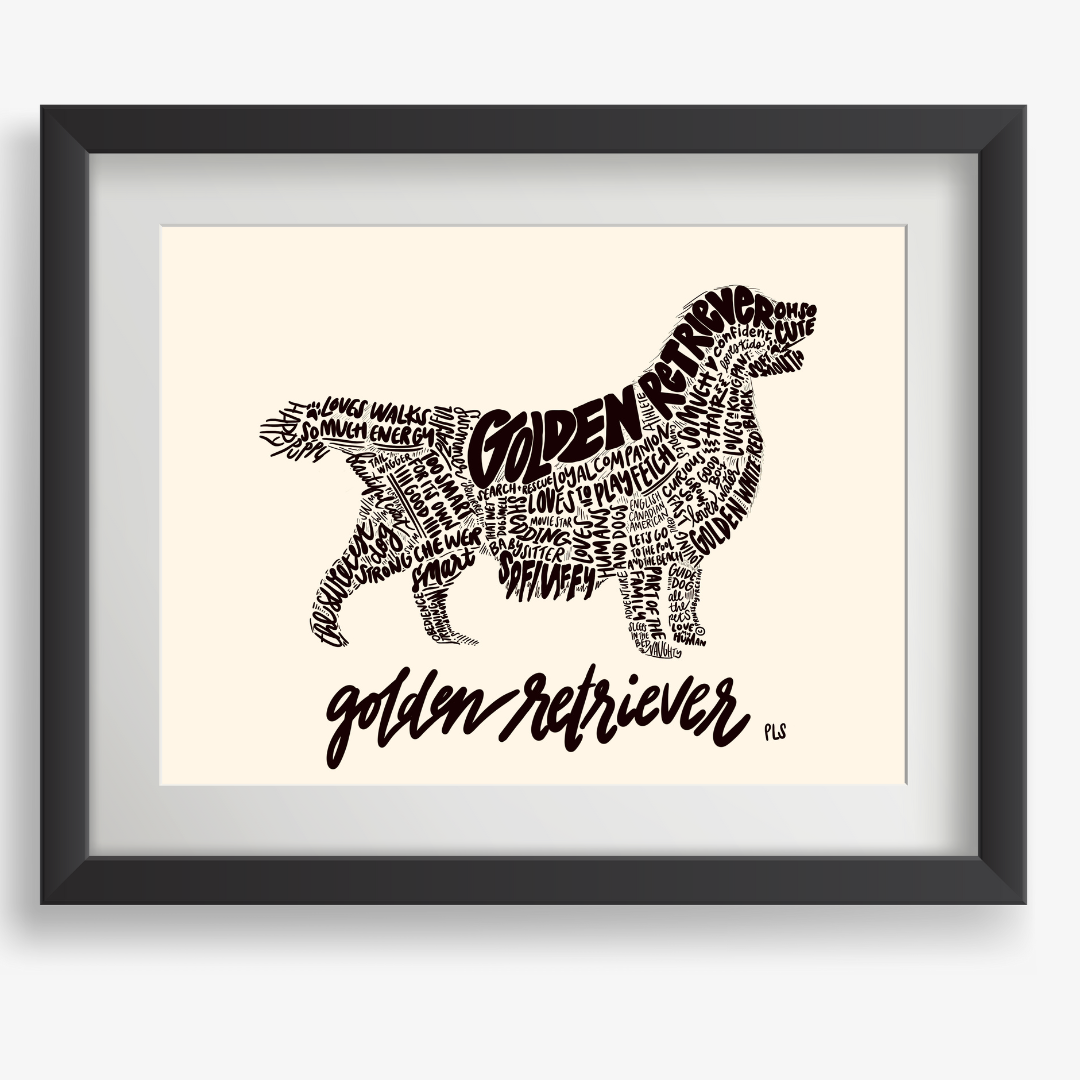 Golden Retriever Dog Print, Dog Lover Gift for Pet Stores