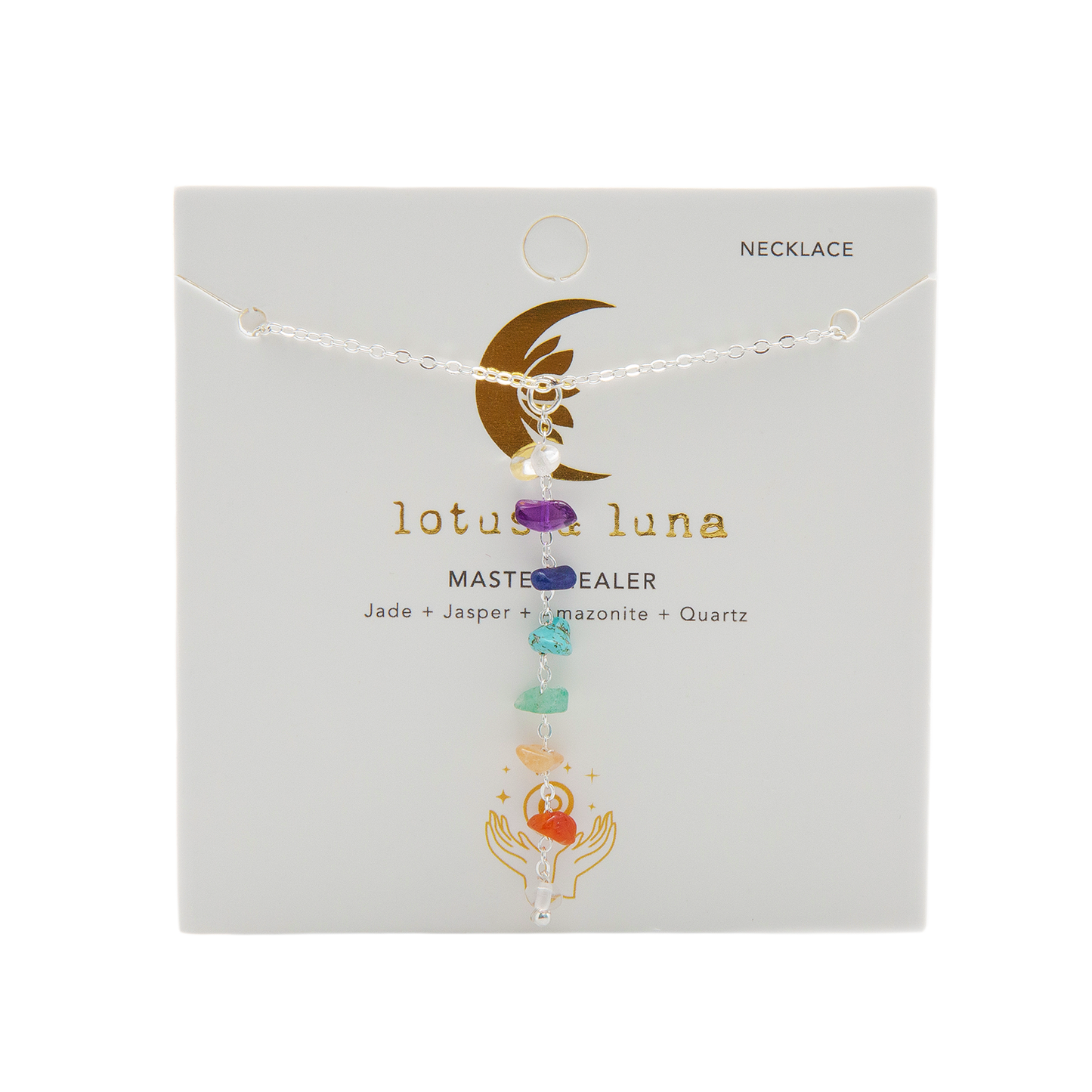 7 Chakras Healing Necklace (Silver)
