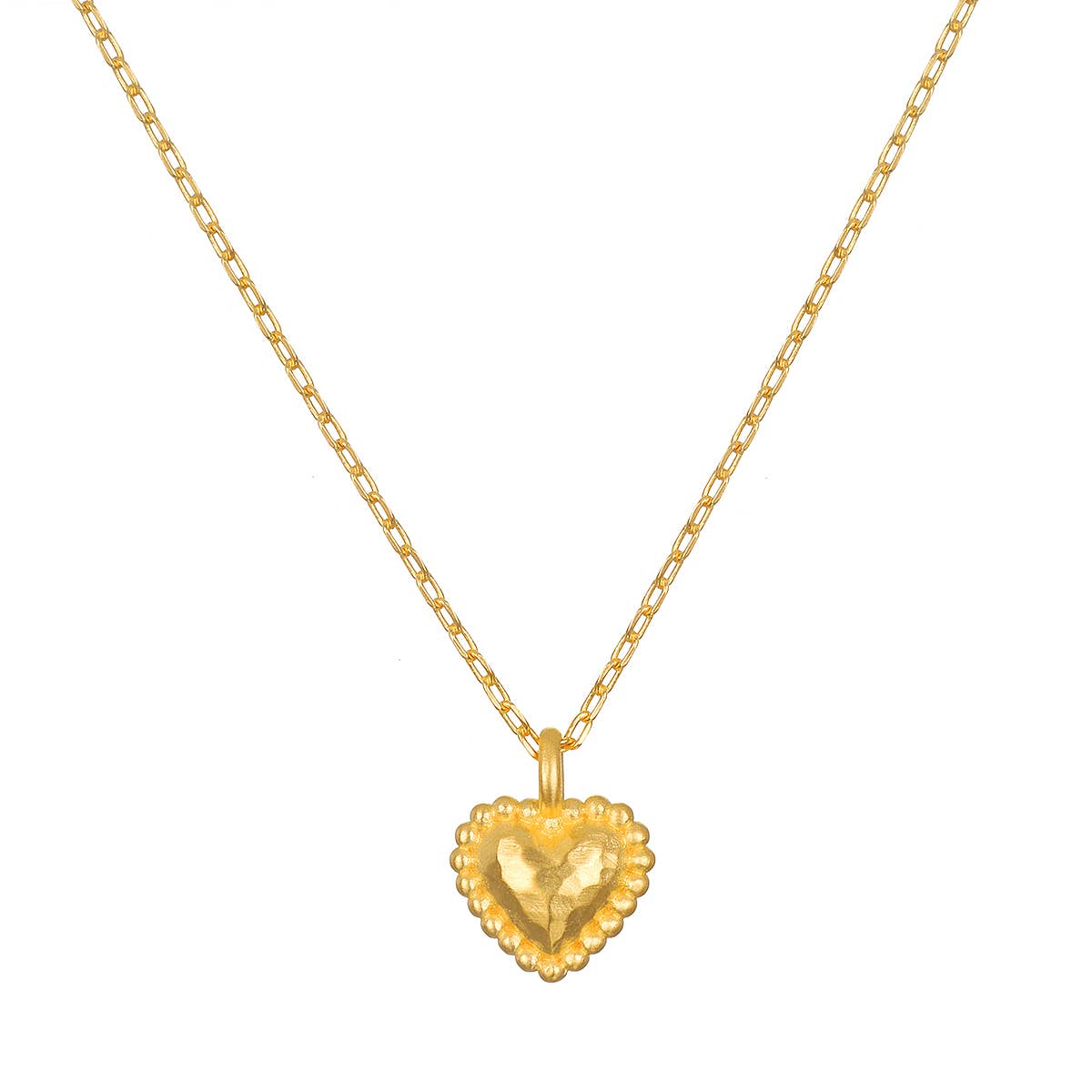 Hammered Dot Heart Pendant Necklace