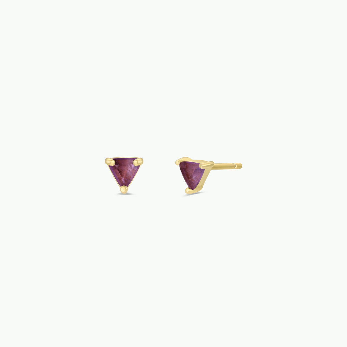 Mini Energy Gem - Amethyst - Gold Earrings