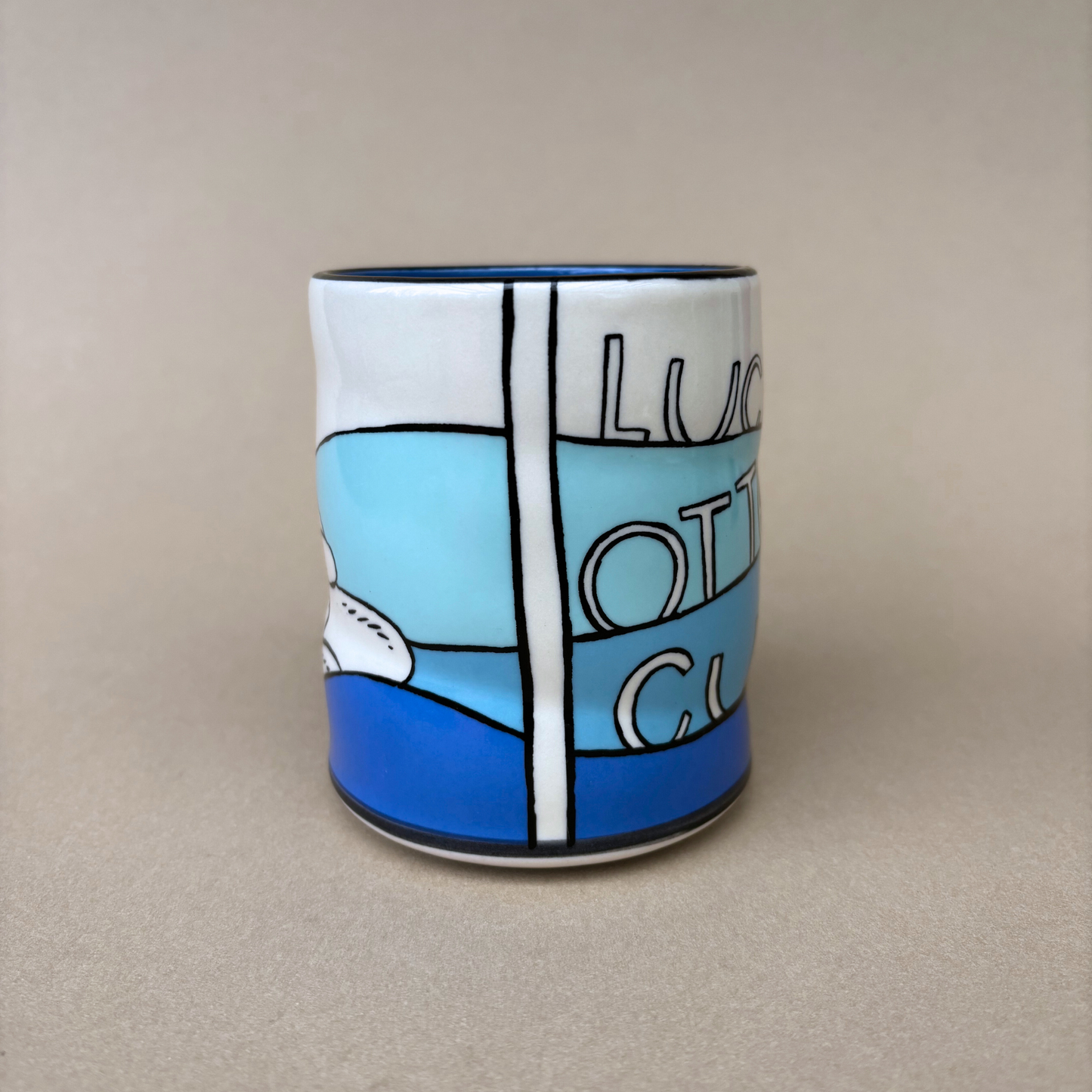Lucky Otter Cup - Large Ceramic Mug - Father's Day
