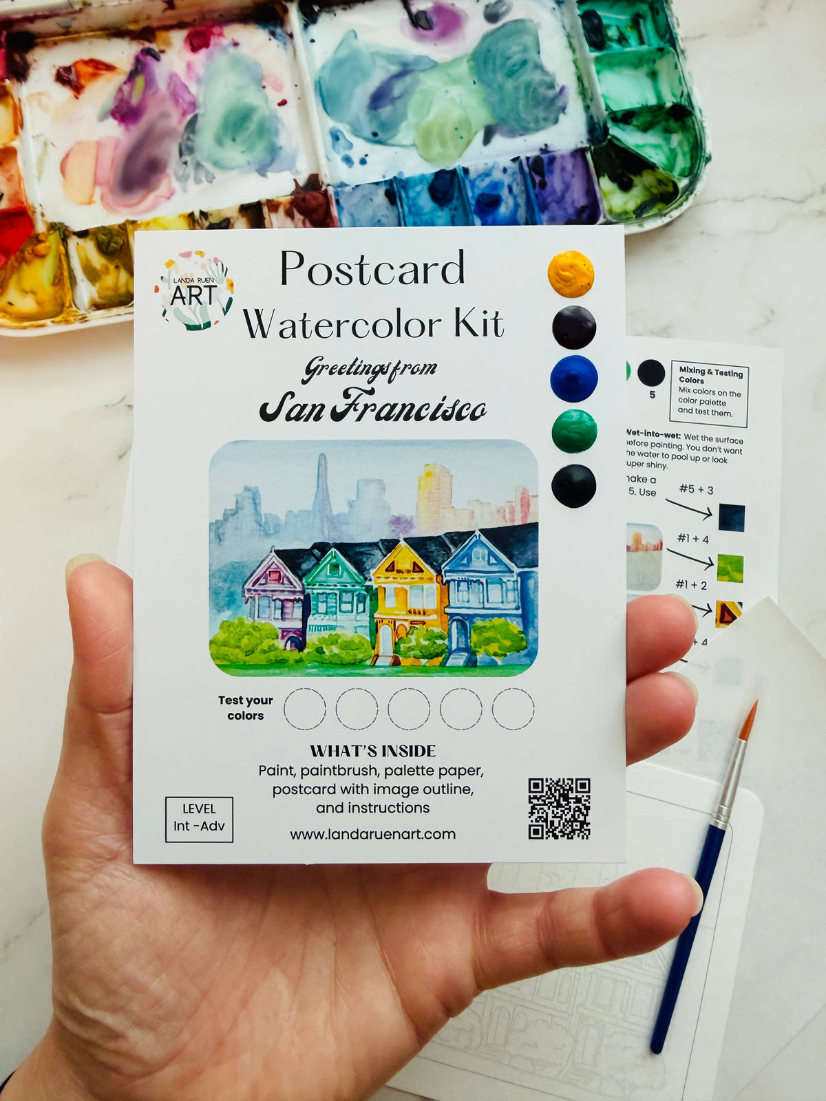 San Francisco Painted Ladies Watercolor Postcard Kit