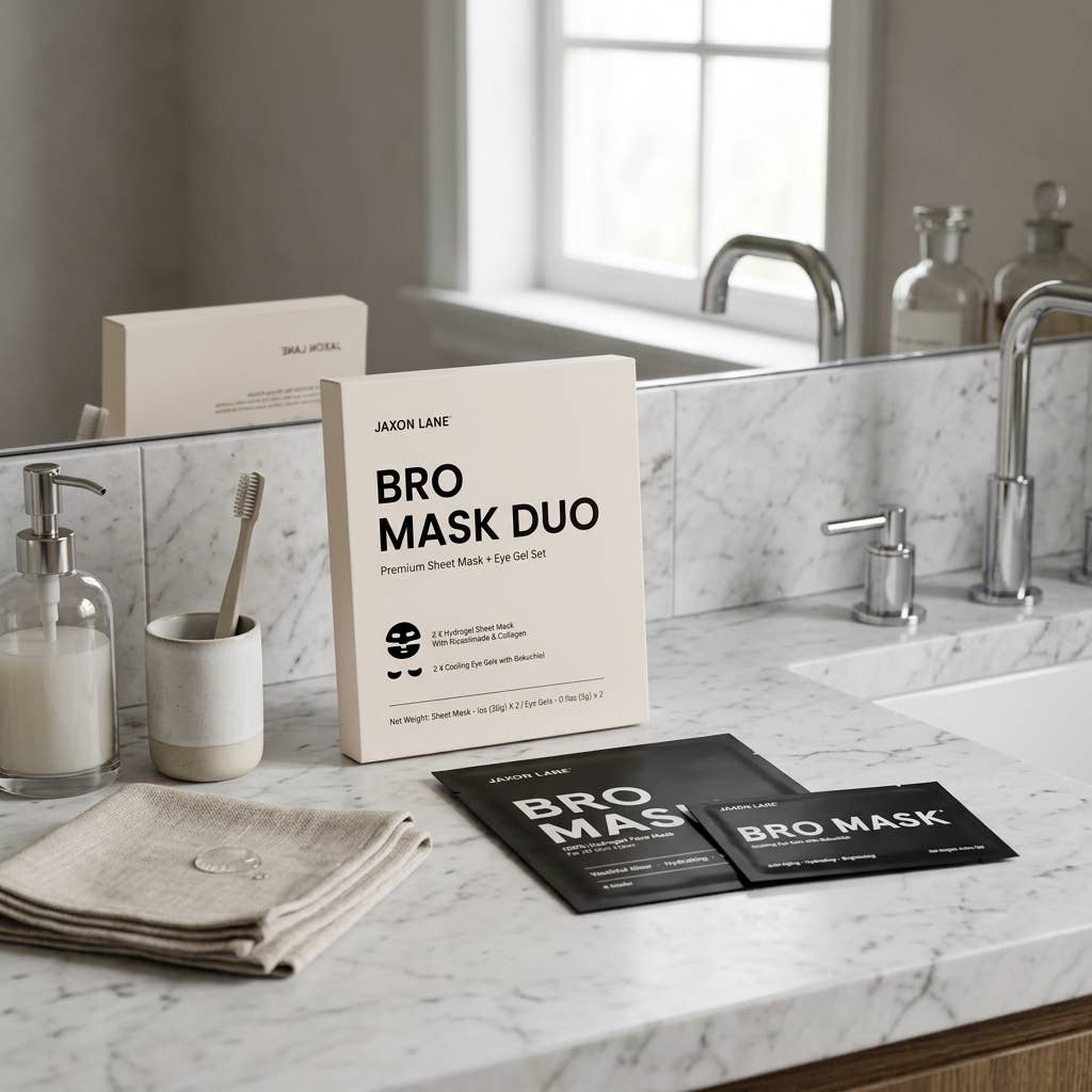 Face Mask & Eye Gel Set for Men - Bro Mask Duo, Hydrogel