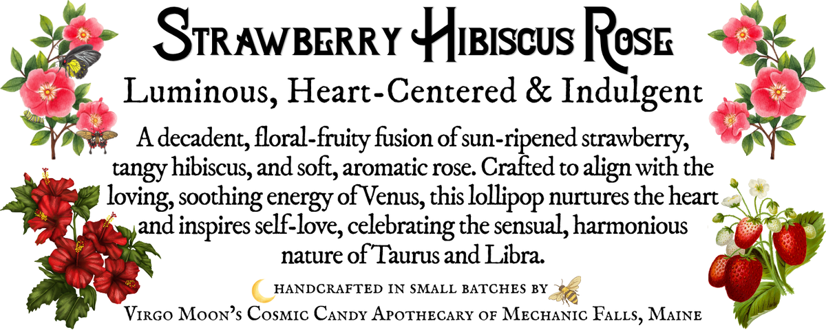 Plants & Planets Lollipops - Strawberry Hibiscus Rose- Venus