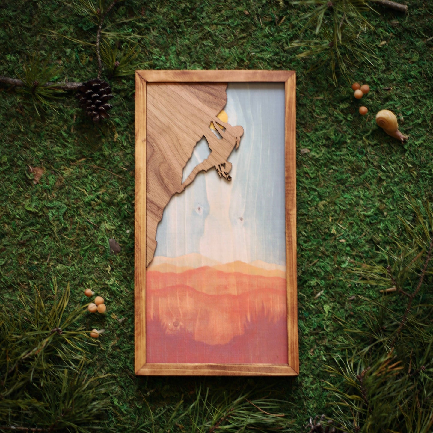 "Rock Climber" Mixed Media Wall Art