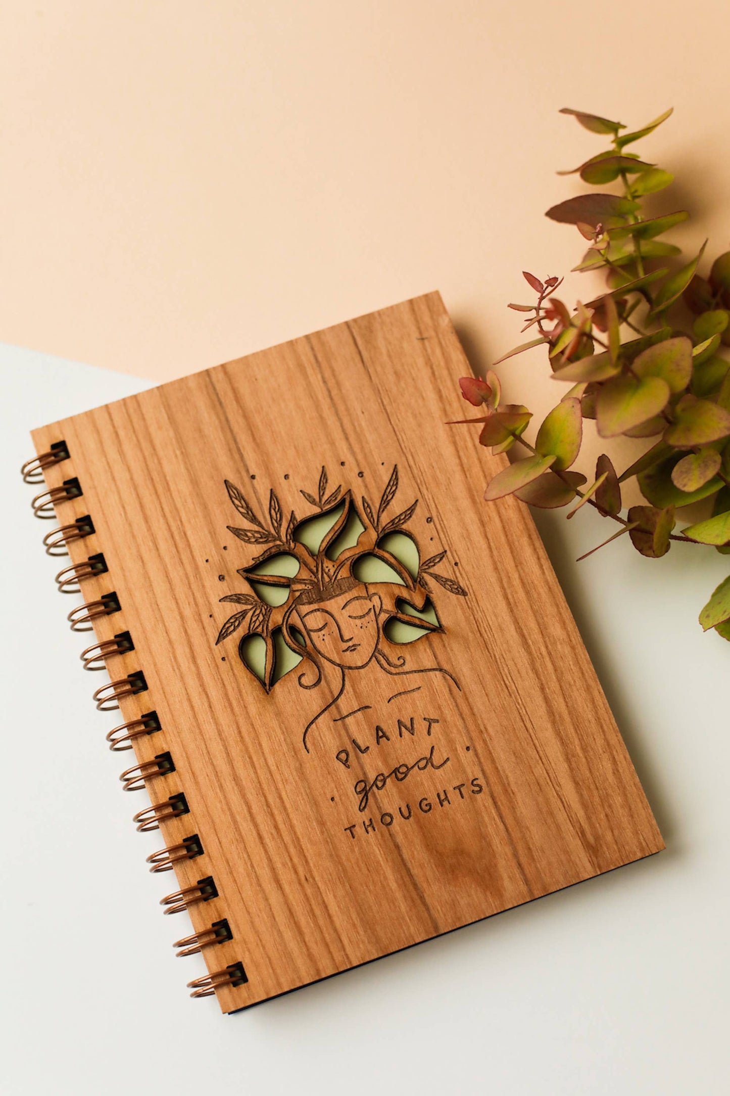 Plant Good Thoughts Wood Journal