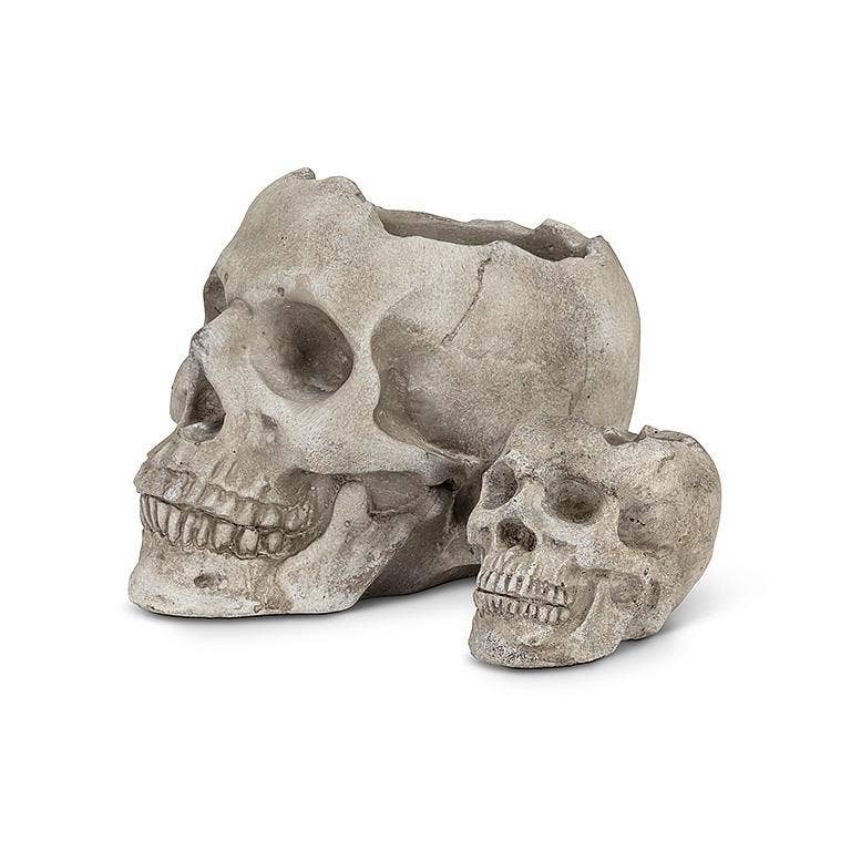 Small Skull Planter/Tealite Holder-3"H