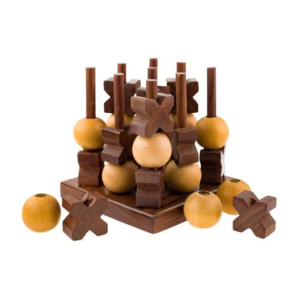 3D Tic Tac Toe Game - Handcrafted Wood- Gift