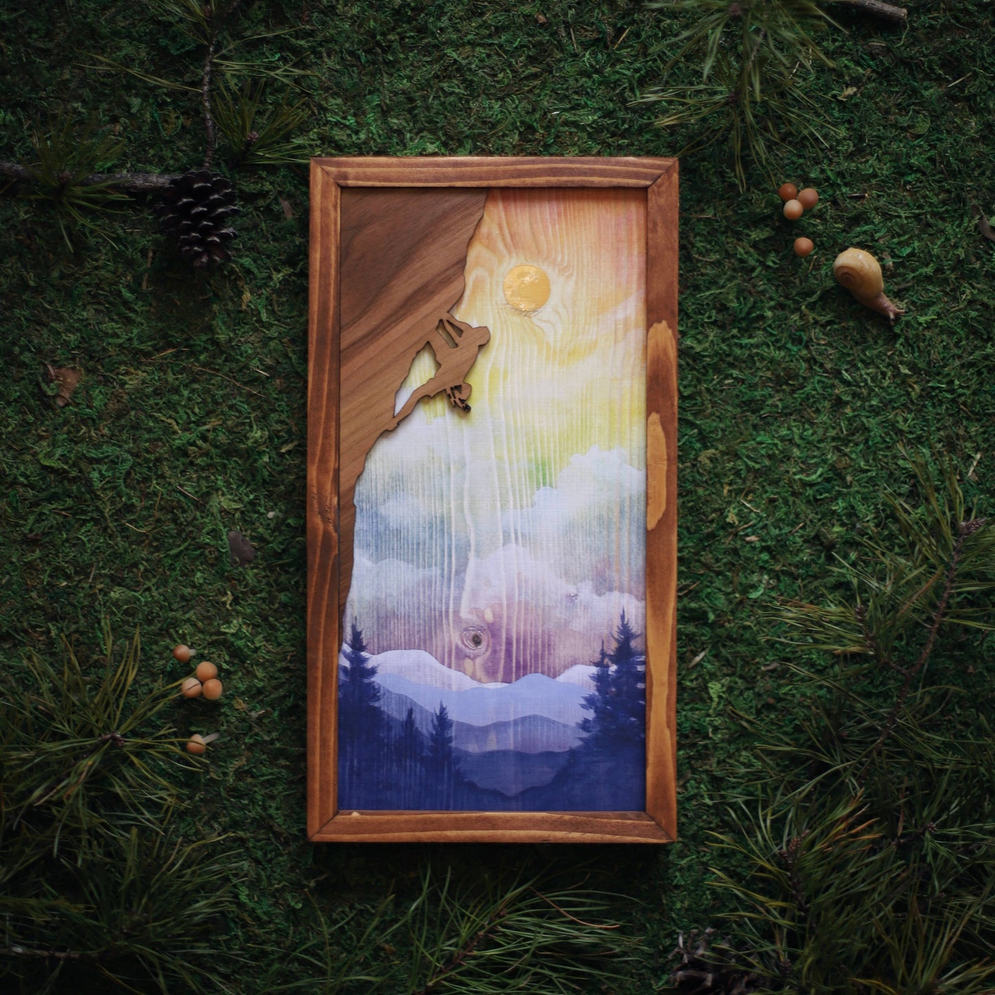 "Rock Climber" Mixed Media Wall Art