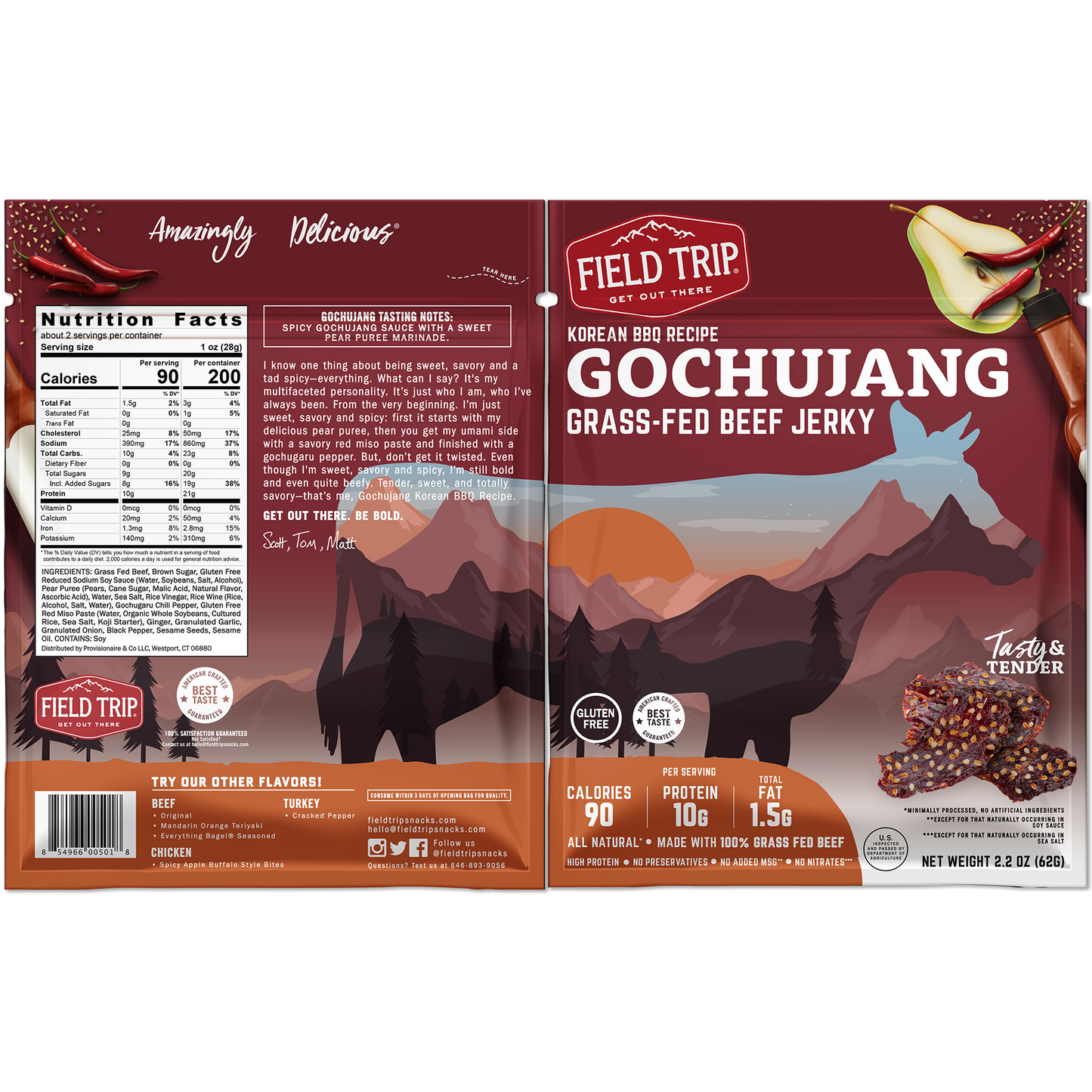 Gochujang Korean Style BBQ Beef Jerky (2.2oz)