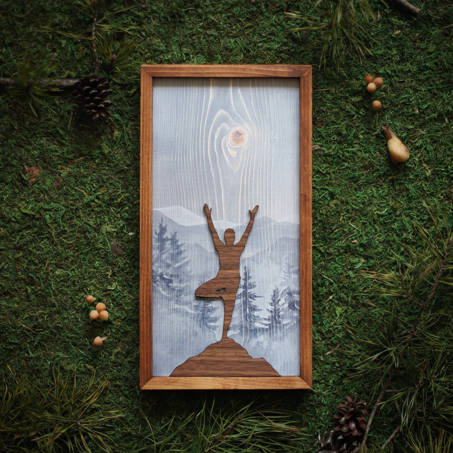 "Tree Pose" Mixed Media Yoga-Themed Wall Art