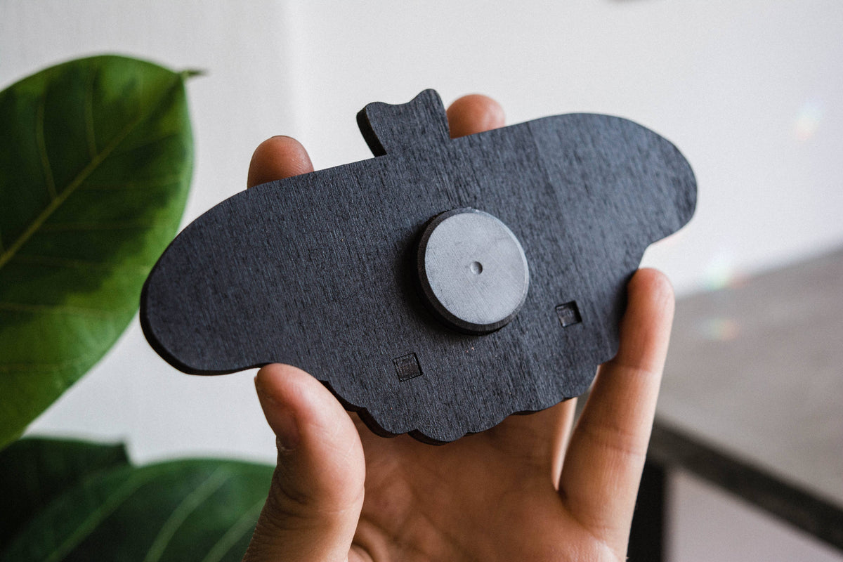 Lunar Moth Airplant Holder Wooden Magnet