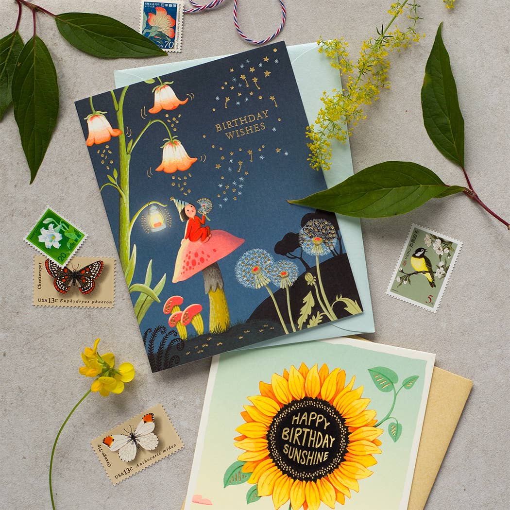Dandelion Night Birthday Greeting Card
