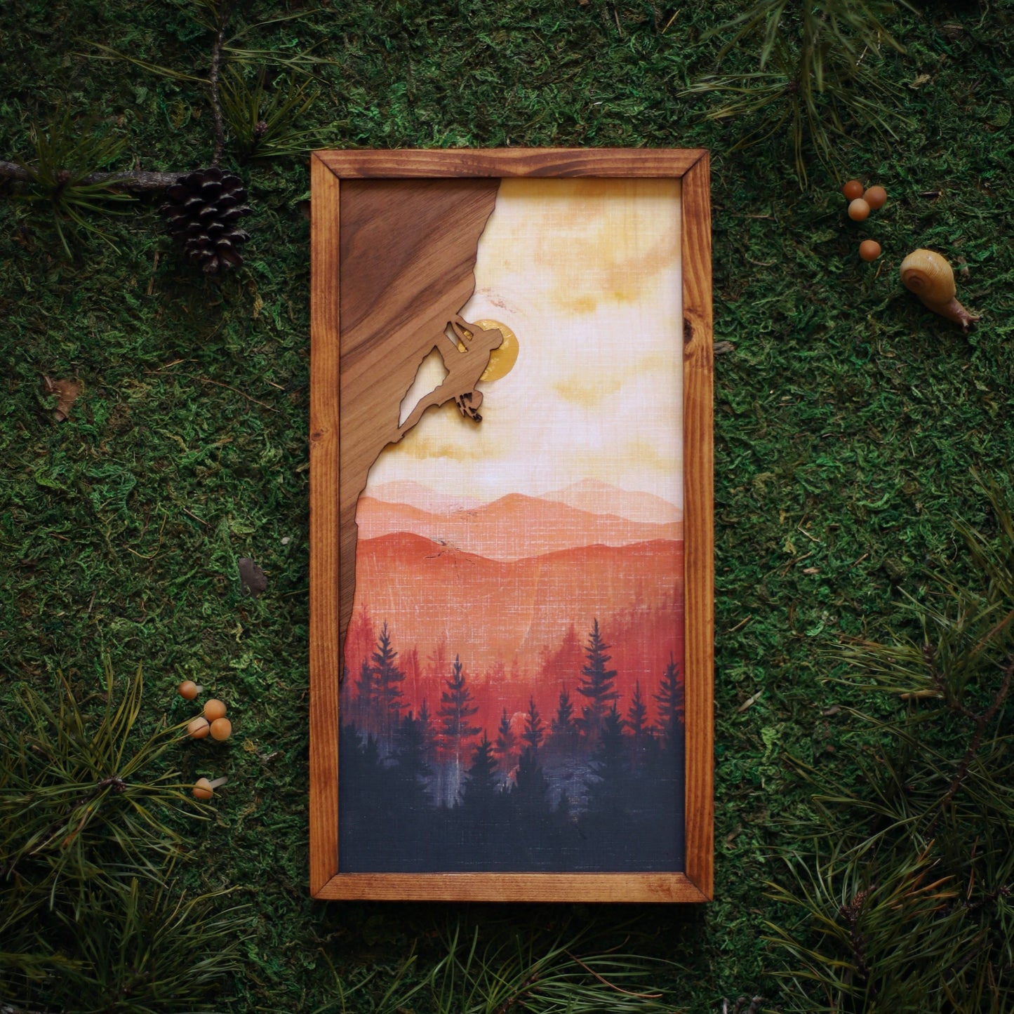 "Rock Climber" Mixed Media Wall Art