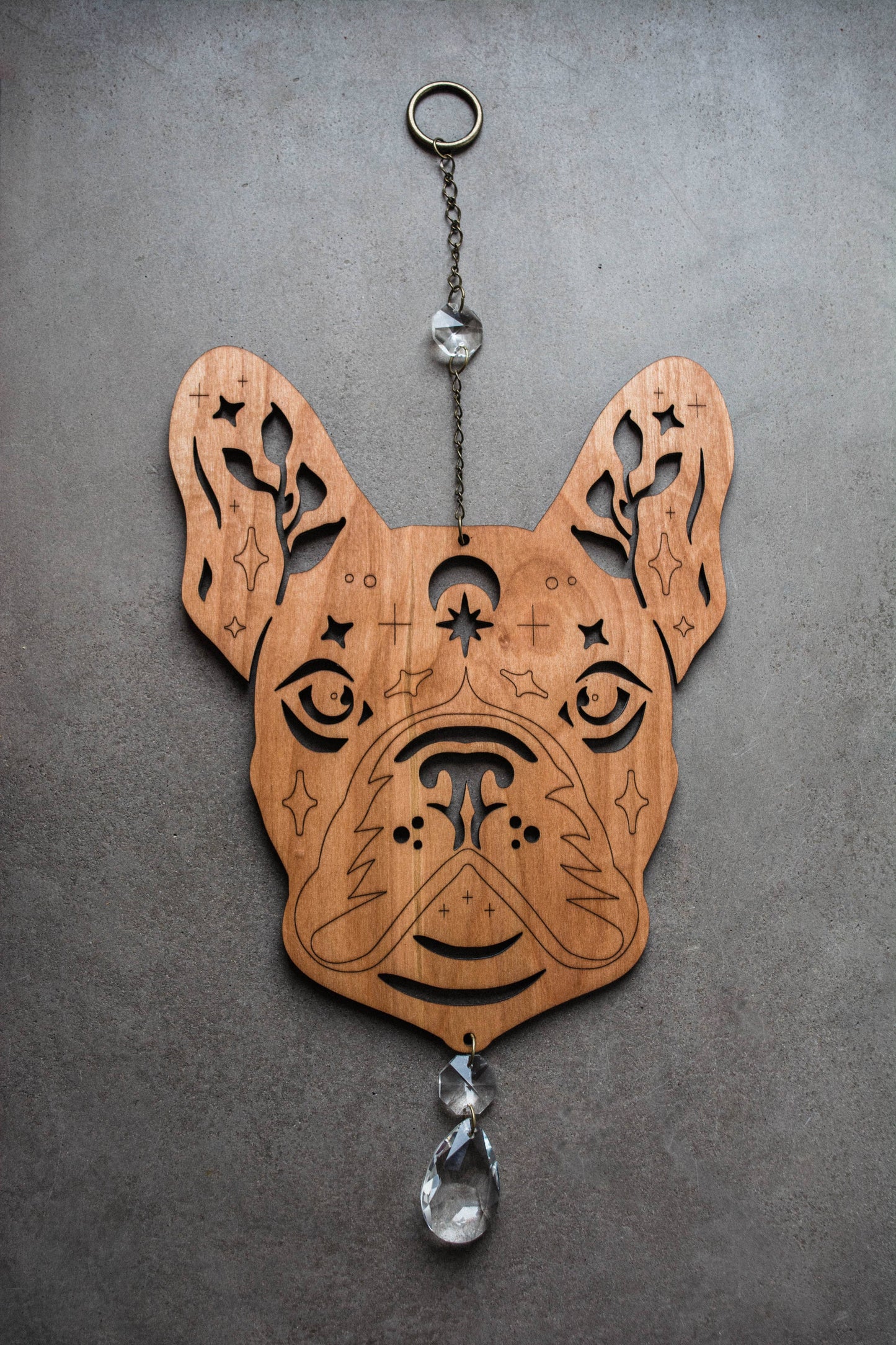 French Bulldog Wooden Wall Hanging Frenchie Suncatcher