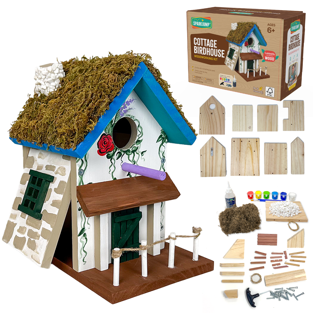 Cottage Birdhouse Woodworking Kit