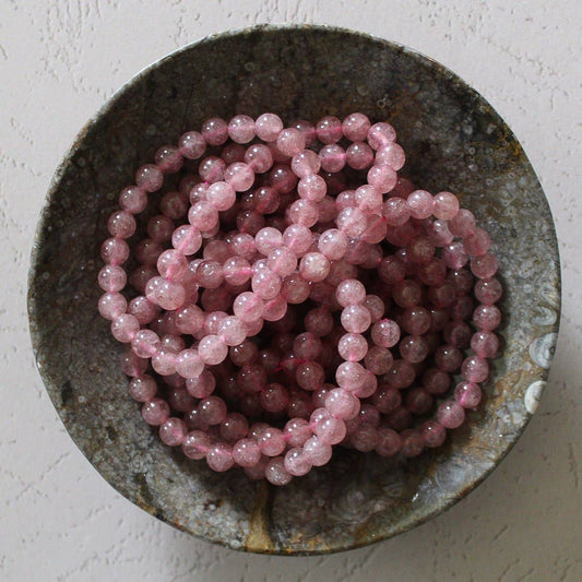 Strawberry Quartz Bracelet 4mm/6mm/8mm - Crystals & Stones