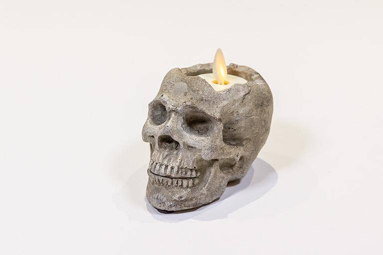 Small Skull Planter/Tealite Holder-3"H