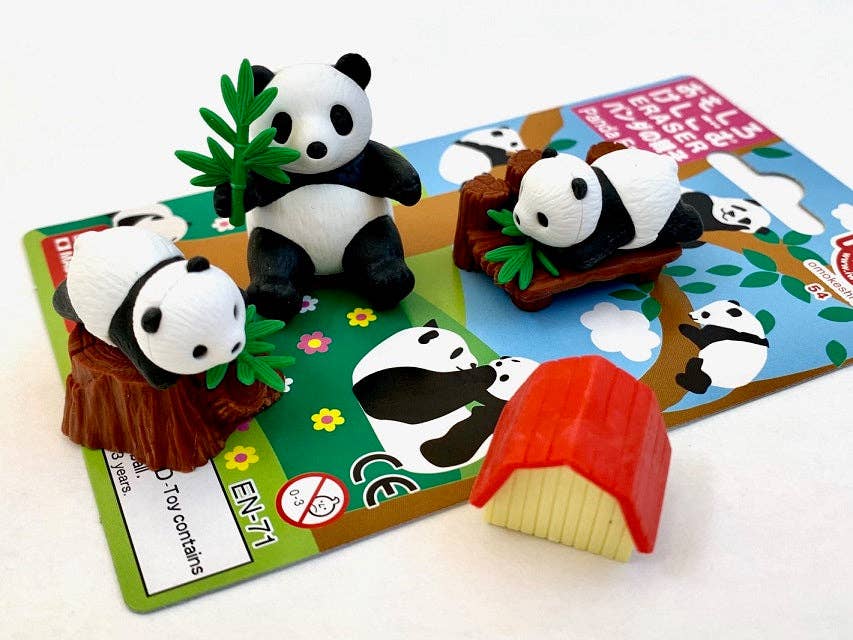 383001 Iwako Panda Family Card