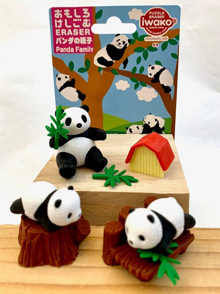 383001 Iwako Panda Family Card