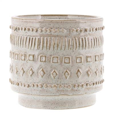 Peru Cachepot, Ceramic - Sm - White