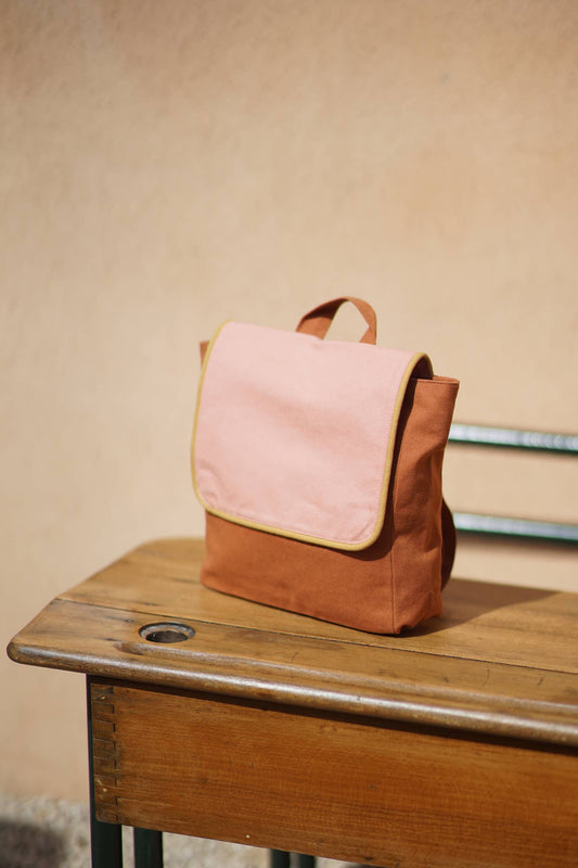 PINK/CHOCOLATE RECTANGLE CHILDREN'S BACKPACK