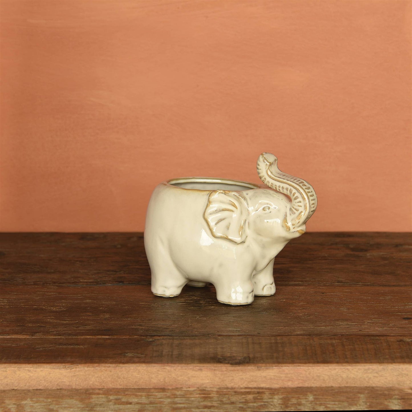 Elephant Cachepot, Ceramic - Fancy White