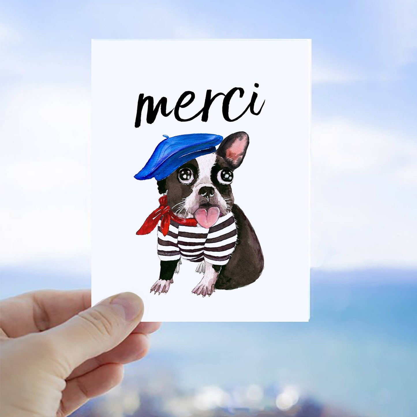 French Bulldog Merci - Funny Thank You Card