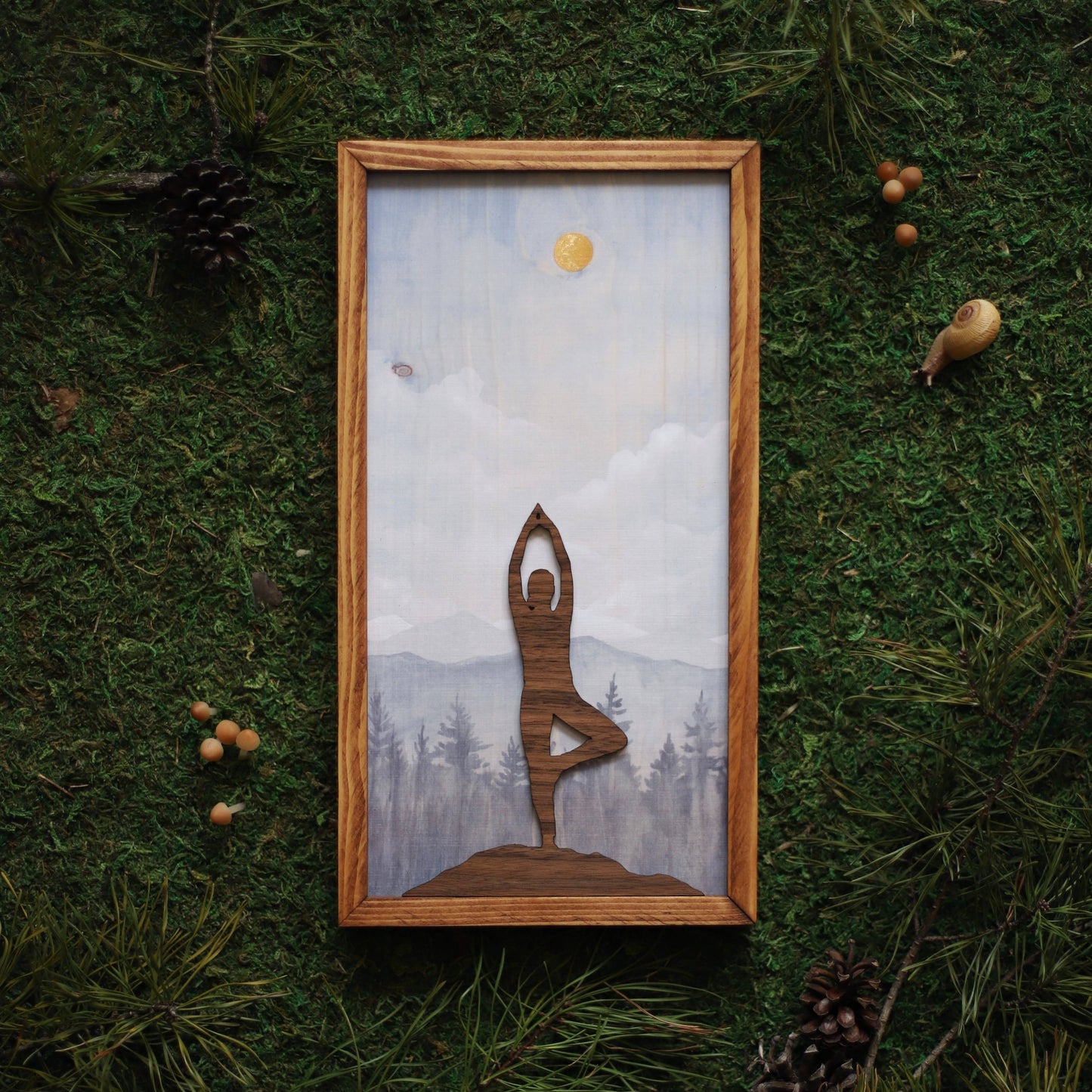 "Tree Pose" Mixed Media Yoga-Themed Wall Art